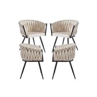 pack 4 sillas widny black terciopelo de terciopelo 875644 cm - beige