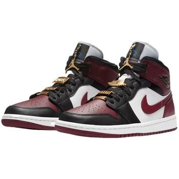 Nike Zapatillas altas Baskets Air Jordan 1 Mid SE Noir Dark Beetroot cuir para mujer