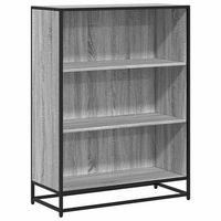estanteriarlibreriararmario de libros madera ingenieria gris sonoma 805x35x1075 cm