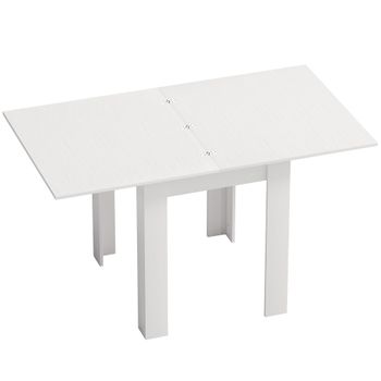 HOMCOM Mesa de Comedor Extensible para 4-6 Personas en Madera y Acero 140x80x77,5 cm Blanco   Aosom España