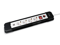 regleta equip con 4 tomas cable de red de 15 metros  2 puertos usb y boton de apagado encendido