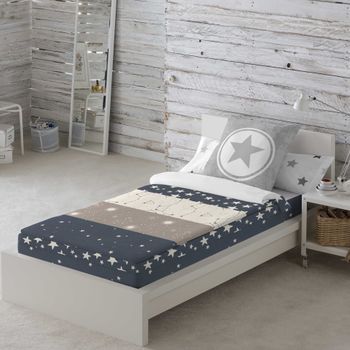 Saco Nordico Con Relleno 100% Algodón Indigo A  Cama 90