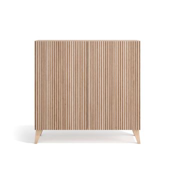 Zapatero melamina roble claro puertas impresas vallado 87x90x27 cm