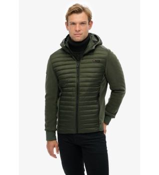 Superdry para hombre. M5012294A Chaqueta Storm verde (S), Casual, Poliéster