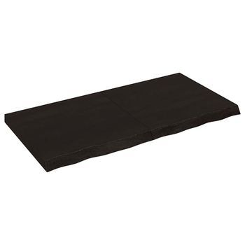 Encimera De Baño | Mueble De Baño Madera Tratada Marrón Oscuro 120x60x(2-6) Cm