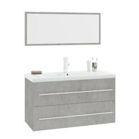 conjunto de muebles de bano 3 piezas gris hormigon vidaxl