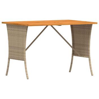 Mesa De Jardín，mesa Para Exteriores，mesa De Patio Superficie De Madera Ratán Pe Negro 105x75x72 Cm