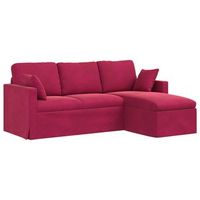 sofa rojo vino 198 x 134 x 80 cm terciopelo vidaxl