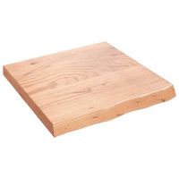 tablero mesa madera roble tratada marron claro 60x60x2-6 cm vidaxl