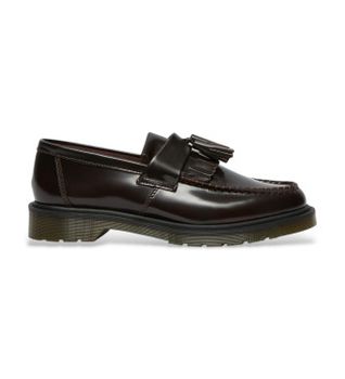 Dr Martens para hombre. 14573601 Mocasines de piel Adrian granate (37), Plano, Ninguno, Casual, Burdeos