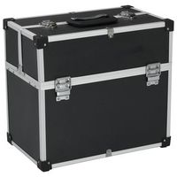 caja de herramientas aluminio negro 38x225x34 cm vidaxl