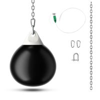 costway saco de boxeo con agua bolsa de golpeo pesada de 45 cm 50 kg con cadena de metal ajustable entrenamiento para adultos y ninos negro