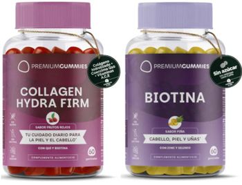Premium Gummies Collagen Hydra Firm 60 uds + Biotina 60 uds