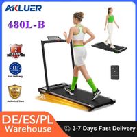 akluer 480l-b caminadora manual inclinable con motor silencioso de 25hp velocidad de 06-4 mph capacidad de 330 libras plegable con absorcion de impactos pantalla led y control remoto para hogar