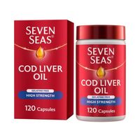seven seas cod liver oil high strength gelatine free capsules 120s