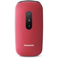 movil panasonic kx-tu446exr con tapa teclas grandes bluetooth bateria larga duracion rojo