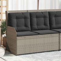 sillon reclinable de jardin  silla de exterior con cojines ratan sintetico gris cfw915322