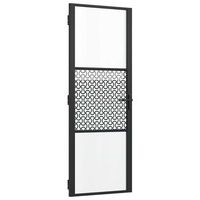 puerta de vidrio calado negro 76 x 35 x 2015 cm aluminio vidaxl