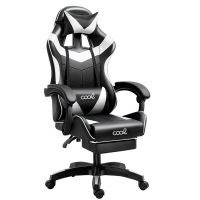 cool rest silla gaming premium con reposapies negrablanca