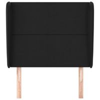cabecero cama mueble de dormitorio con orejas de cuero sintetico 103 x 23 x 118128 cm negro m020002985