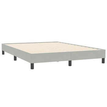 Estructura De Cama Sin Colchón Terciopelo Gris Claro 160x210 Cm Vidaxl