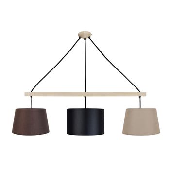 Lámpara de techo de madera natural y negra