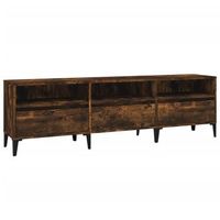 mueble de tv  mueble de salon  gabinete de tv madera contrachapada roble ahumado 150x30x445 cm
