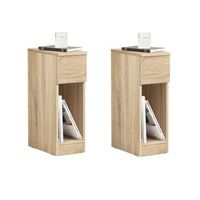 set de 2 mesas auxiliares mesita de noche con 1 cajon mesa para salon comedor 20 x 35 x 60 cm madera fbt111-nx2 sobuy es