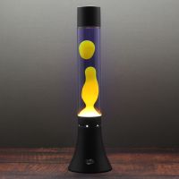 modern blob lamp - black lava lamp - yellowpurple