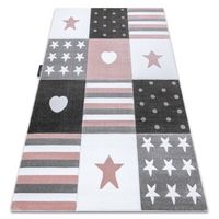 alfombra petit teeny corazon estrellas los animales rosado 160x220 cm