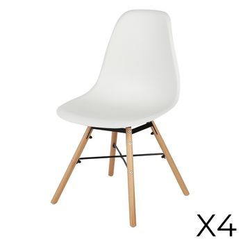 Lote De 4 Sillas De Color Blanco Estilo Escandinavo. Colección Jenkins.