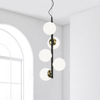 lampara de techo merasi negro-oro 5 luces