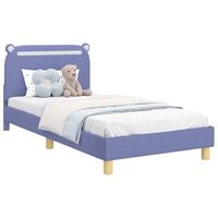 cama para ninos con cabecero azul jeans 90 x 200 cm tela