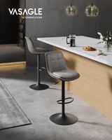 2 taburetes de bar giratorios de cuero sintetico gris y negro