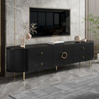 mueble de tv - mueble para salon - mdf - negro 180x40x53cm