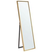 espejo de pie de material sintetico marco dorado 40 x 140 cm dormitorio moderno torcy