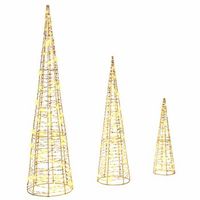 arbol de navidad  decoraciones de navidad con 90 led 3 piezas calido 20 x 20 x 80 cm pet