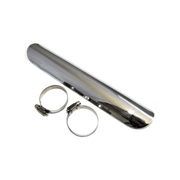 Escudo térmico del tubo de escape 180x45mm cromado completo
