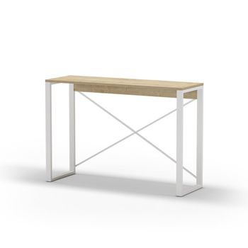 Consola 110 cm - roble y blanco