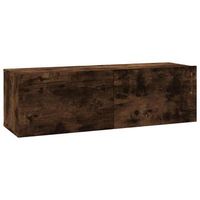 mueble de tv  mueble de salon  gabinete de tv madera contrachapada roble ahumado 100x30x30 cm