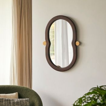 Espejo de madera de mindi de 80 cm x 50 cm