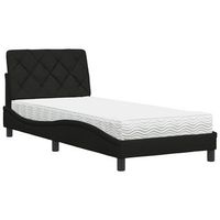 cama individual  cama para adultos  cama con colchon tela negro 90x190 cm