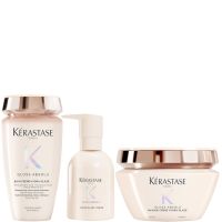 kerastase gloss absolu bain creme hydra-glaze shampoo mask and cream for thick frizzy hair