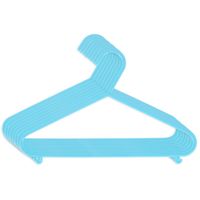 set de 8 perchas de plastico azul claro