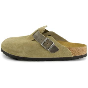 BIRKENSTOCK Zuecos Boston Mixed Leather Narrow Khaki para mujer