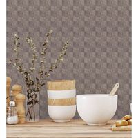 papel pintado vinilico lavable ligeramente metalizado con textura en relieve - claxton tiles 680970 de gaulan - rollo de 10 m x 106 m