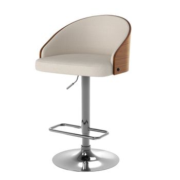 Silla de bar ajustable 63/84 cm en tejido beige