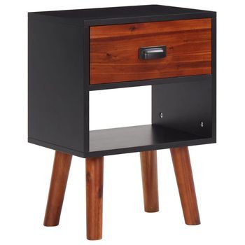 Mesita De Noche De Madera De Acacia Maciza 40x30x57 Cm Vidaxl