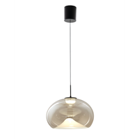 brena - lampara colgante individual color conac de fabas luce - led regulable de 14 w - lampara de techo - diametro 33 cm