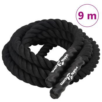 Cuerda De Batalla Negra 9 M 6,8 Kg Poliéster Vidaxl